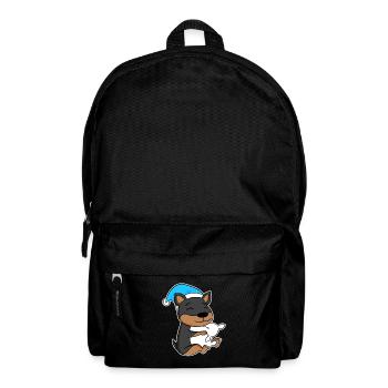 Chien Nain Pinscher avec oreiller et bonnet de couchage - Sac à dos - noir - Devant