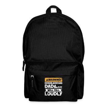 Warnschrei - Hundeschlitten Fahrender Papa - Rucksack - Schwarz - Vorne