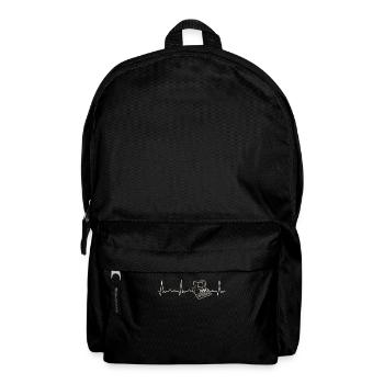 Computer Retro. Heart. Love. EKG. Pulse. Beat. - Backpack - black - Front