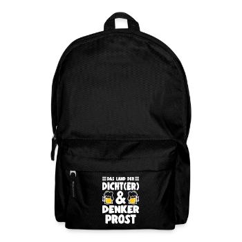 Bier Spruch Das Land Der Dich(t)er & Denker Prost - Rucksack - Schwarz - Vorne