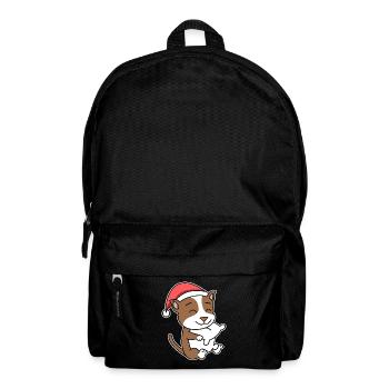 Staffordshire Bull Terrier Chien Noël Sommeil - Sac à dos - noir - Devant