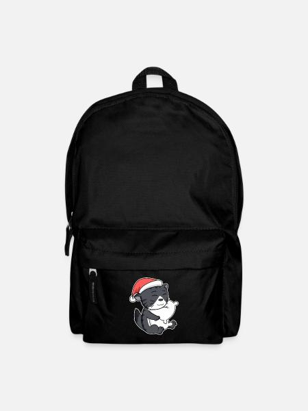 Norwegische Waldkatze Katze Weihnachten Schlafen - Rucksack - Schwarz