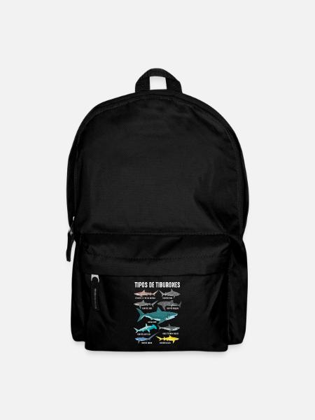 Arten von Haien Meeresfauna Ozean - Rucksack - Schwarz