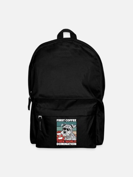 Schnauzer Hund Kaffee Sonnenbrille - Rucksack - Schwarz