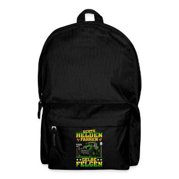 Echte Helden Fahren Gelbe Felgen - Rucksack - Schwarz - Vorne