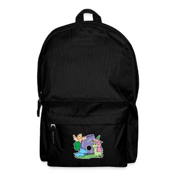 6 ans - 6ème anniversaire avec motif animal - Dino - Sac à dos - noir - Devant