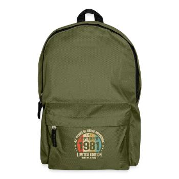 September 1981 42 Jahre Jubiläumsgeschenk - Rucksack - Olivgrün - Vorne