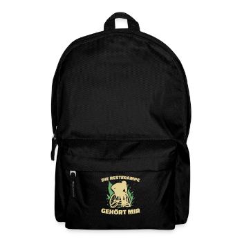 Rollstuhl Rollstuhlfahrer Lustig - Rucksack - Schwarz - Vorne
