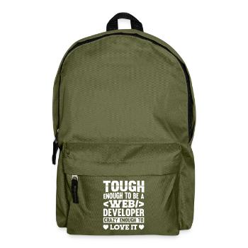 Web Entwickler Webdeveloper - Rucksack - Olivgrün - Vorne