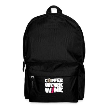 Kaffee Cafe Lustig Kaffeewein Coffee Work Wine - Backpack - black - Front