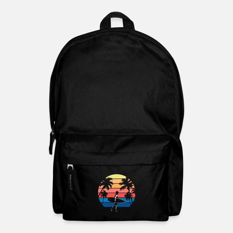 Surfer Surfen Cool Retro Surfer Vintage Surf - Rucksack - Schwarz