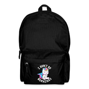 Unicorn Unicorn Funny I Don't Do Mornings - Backpack - black - Front