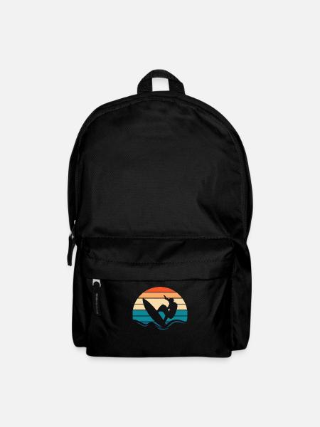 Surfer Surfen - Rucksack - Schwarz