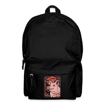 Schwein Schweinebauer Japan Cherry Blossom Moon - Rucksack - Schwarz - Vorne