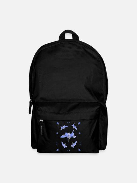 Bourrache motif fleurs bleues fleurs violettes - Sac à dos - noir