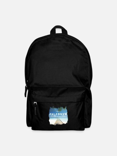 Malediven Insel Urlaub Meer Palmen Reise Geschenk - Rucksack - Schwarz