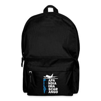Flugzeug Pilot Geschenk I Flugsport Flieger - Rucksack - Schwarz - Vorne