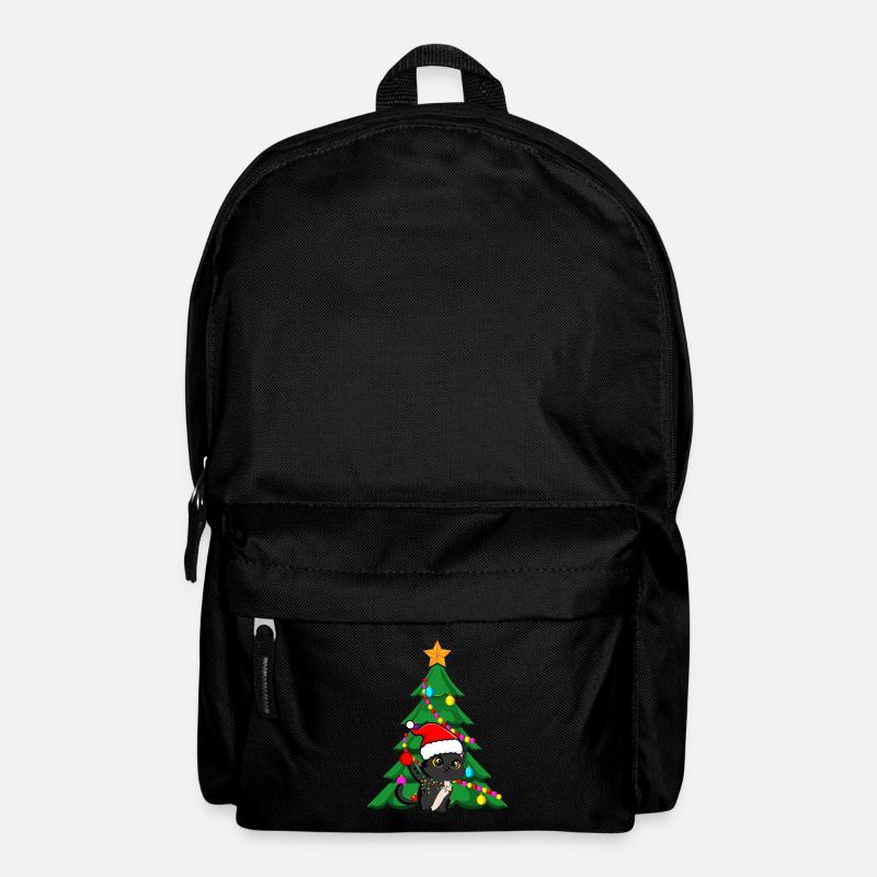 Schwarze Katze Weihnachten Xmas - Rucksack - Schwarz