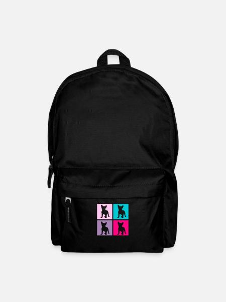 Französische Bulldogge Hund Retro Geschenk - Rucksack - Schwarz