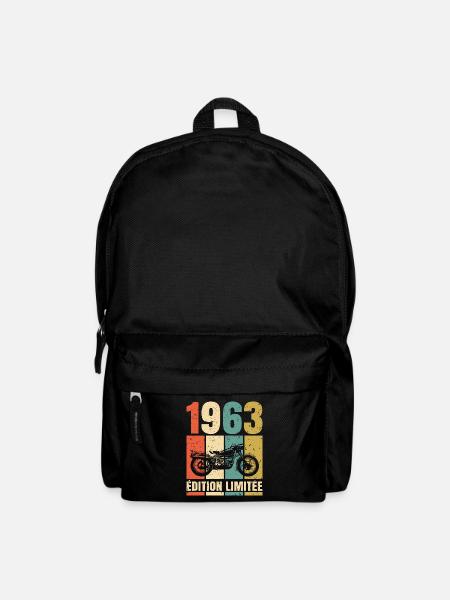 1963 Anniversaire Motard Vintage Cadeau Moto - Sac à dos - noir