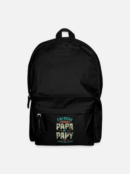 J'ai Deux Titres Papa Et Papy - Sac à dos - noir