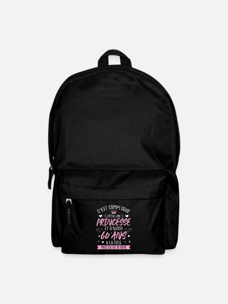 Une princesse et d'avoir 60 ans, Cadeau 60 ans - Sac à dos - noir