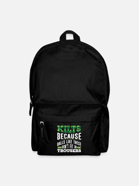 Kilt Scottish Costume Saying - Backpack - black