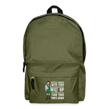 Tartan Kilt Schottenrock Spruch - Rucksack - Olivgrün - Vorne