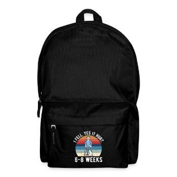 Gebrochenes Bein Spruch - Fraktur Gipbein - Rucksack - Schwarz - Vorne