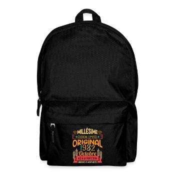 Millésime Né(e) Octobre 1932 Cadeau Anniversaire - Sac à dos - noir - Devant