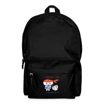 Kawaii Japanisches Essen Salmon Lachs Sushi Rolle - Rucksack - Schwarz - Vorne