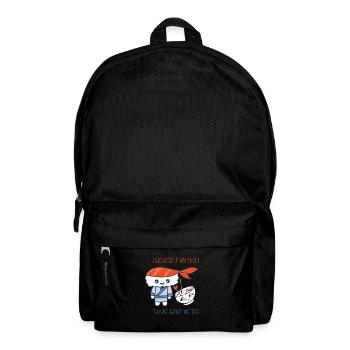Kawaii Japanese Food Salmon Salmon Sushi Roll - Backpack - black - Front