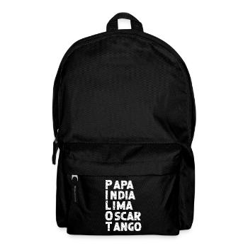 Alphabet Pilote Aviation Radio Airband Pilote de ligne - Sac à dos - noir - Devant