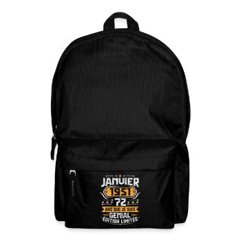 Rétro Cadeau D'anniversaire 72 Ans Janvier 1951 - Sac à dos - noir - Devant