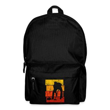 Eis Curling Curler Eisstockschießen Retro Geschenk - Rucksack - Schwarz - Vorne
