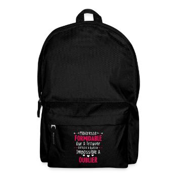 Maîtresse formidable cadeau Maîtresse d'école - Sac à dos - noir - Devant