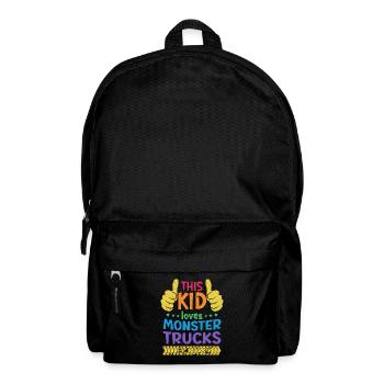 This kid loves monster trucks - Backpack - black - Front