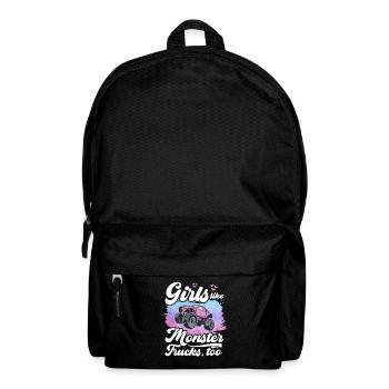 Girls also like monster trucks girls monsters - Backpack - black - Front
