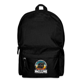 Literatur Schriftsteller Schreibmaschine Bücher - Rucksack - Schwarz - Vorne