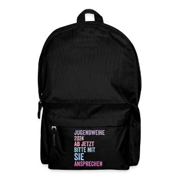 Jugendweihe 2024 Ab Jetzt Bitte Mit Sie Ansprechen - Rucksack - Schwarz - Vorne