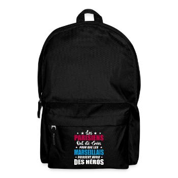 Parisiens Vs Marseillais Humour et drôles - Sac à dos - noir - Devant