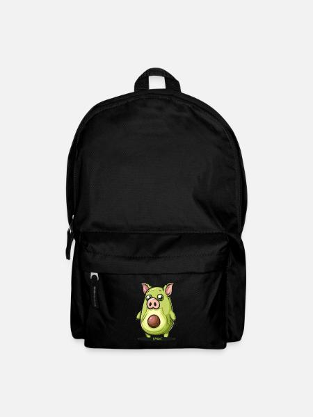 Cartoon eines lustigen niedlichen Avocado Schwein - Rucksack - Schwarz