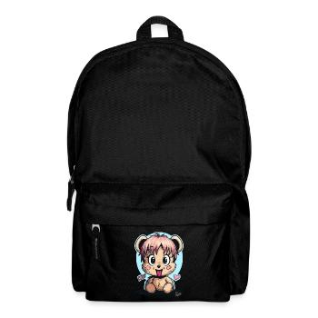 Niedlicher und Lustiger Kuschelbär: Hallo - Rucksack - Schwarz - Vorne