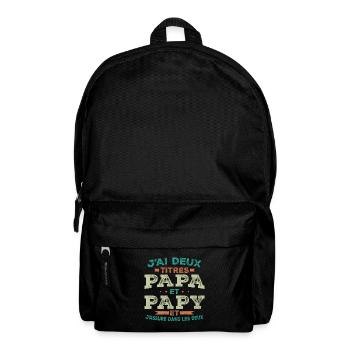 Ich habe zwei Titel: Papa und Opa - Rucksack - Schwarz - Vorne