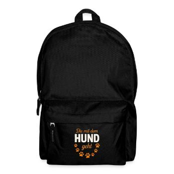 Qui se promène avec le chien – Pfotenliebe Design - Sac à dos - noir - Devant