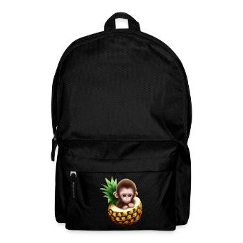 Kleiner Affe in einer Ananas - Rucksack - Schwarz - Vorne