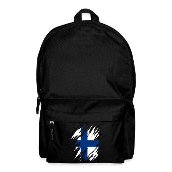 Finland Flag Suomi Finnish Flag Used Look - Backpack - black - Front