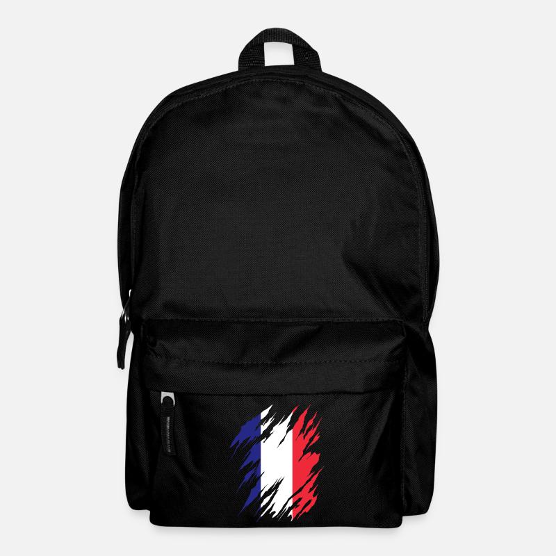 Drapeau de la France Look en détresse Drapeau français - Sac à dos - noir