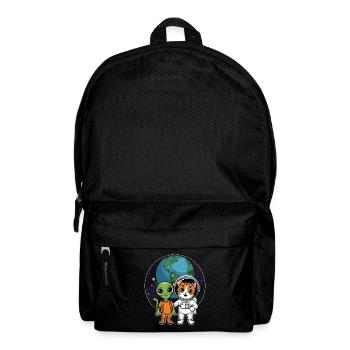 Alien Et Chat Drôle Chat Selfie Avec Ufos Kawaii - Sac à dos - noir - Devant