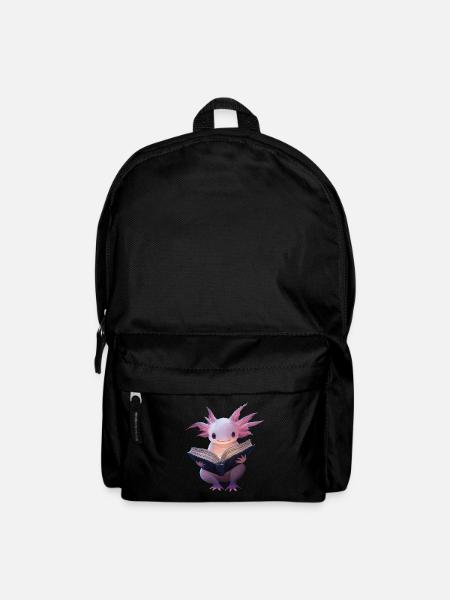 Axolotl liest Buch - Rucksack - Schwarz